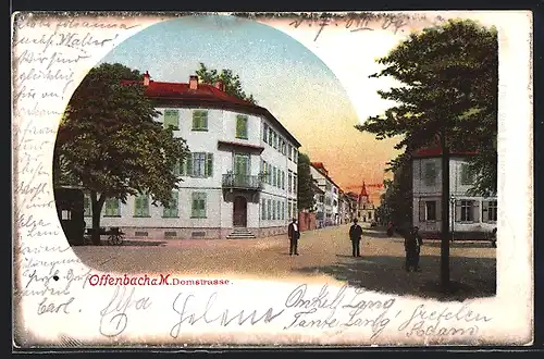 AK Offenbach a. M., Abendstimmung in der Domstrasse