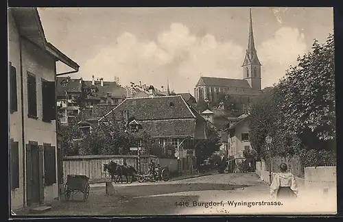 AK Burgdorf, Wyningerstrasse mit Blick auf die Kirche