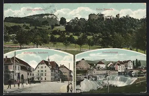 AK Dornachbrugg / Dornach, Ortsansicht, Amtshaus, Ruine Dorneck, Gempenfluh