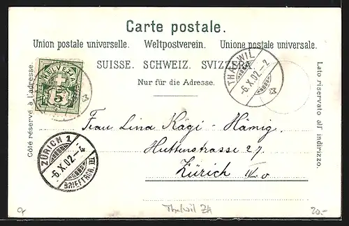 AK Thalweil, Teilansicht mit Kirche