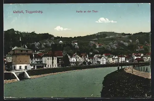 AK Wattwil / Toggenburg, Partie an der Thur