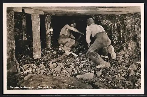 AK Steinkohlebergbau, Arbeiter beim Trebeabbau