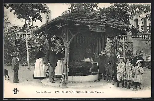 AK Chatelguyon, la buvette Yvonne, Kinder am Pavillon