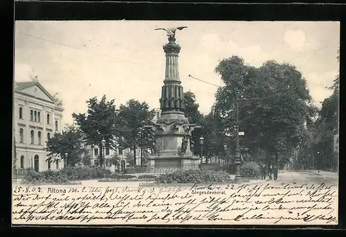 AK Hamburg-Altona, am Siegesdenkmal