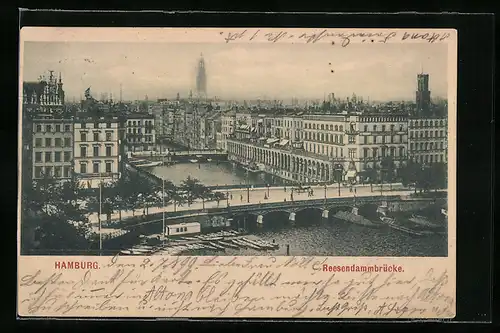 AK Hamburg, Reesendammbrücke mit Umgebung