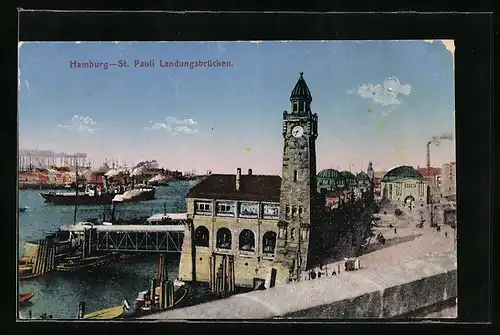 AK Hamburg-St. Pauli, Landungsbrücken