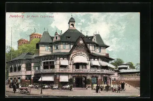 AK Hamburg-St. Pauli, Blick auf das Gasthaus Fährhaus