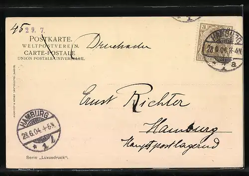 AK Hamburg-Neustadt, Lombardsbrücke mit Stadt