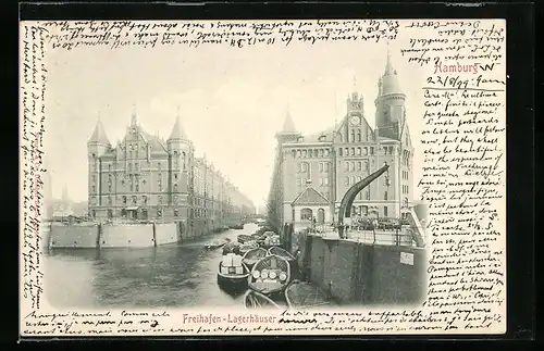 AK Hamburg, Freihafen-Lagerhäuser