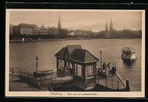 AK Hamburg-Neustadt, Blick von der Lombardsbrücke