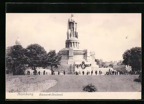 AK Hamburg-St.Pauli, Bismarck-Denkmal