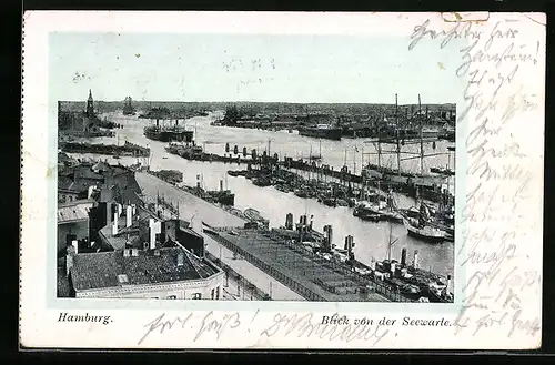 AK Hamburg-St.Pauli, Blick von der Seewarte