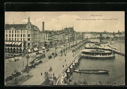 AK Hamburg-Neustadt, Alter Jungfernstieg mit Kempinski-Ecke