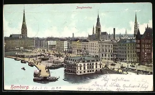 AK Hamburg-Neustadt, Blick auf den Jungfernstieg