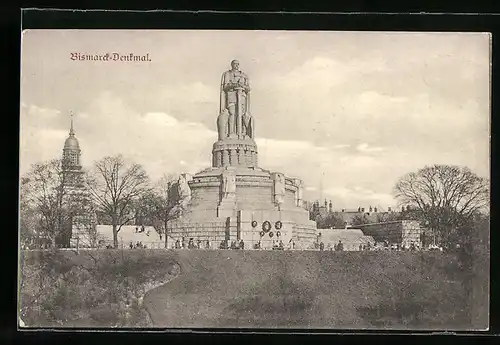 AK Hamburg-St.Pauli, Bismarck-Denkmal