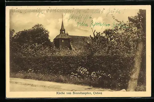 AK Brunshaupten / Ostseebad, Blick auf die Kirche