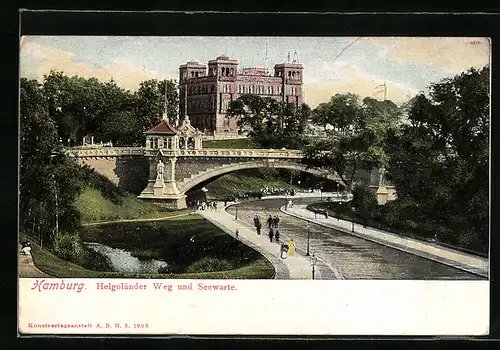 AK Hamburg-St.Pauli, Helgoländer Weg, Seewarte