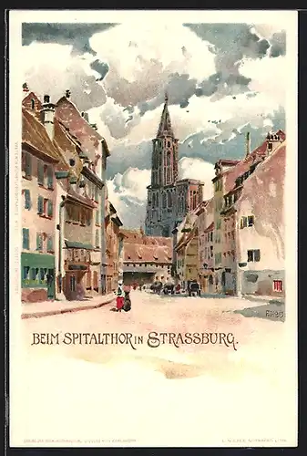 Künstler-AK Franz Xaver Hoch: Strassburg, beim Spitalthor