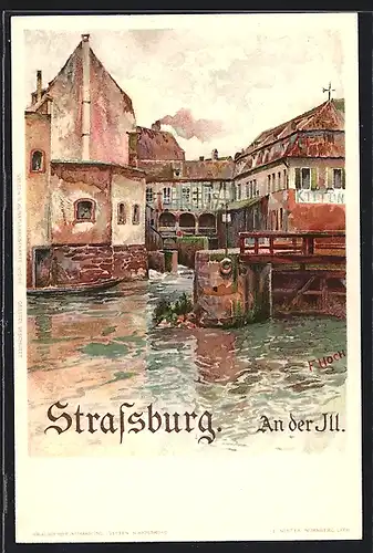 Künstler-AK Franz Xaver Hoch: Strassburg, Idyll an der Ill