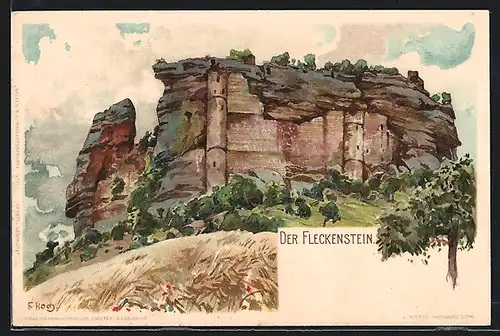 Künstler-AK Franz Xaver Hoch: Blick auf den Fleckenstein