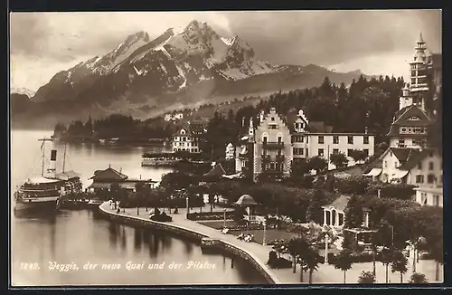 AK Weggis, der neue Quai und der Pilatus