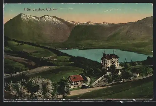 AK Goldiwyl, Hotel Jungfrau an einem Bergsee
