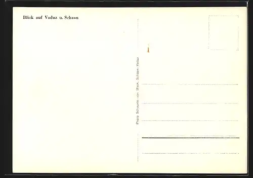 AK Vaduz, Blick auf denOrt und Schaan