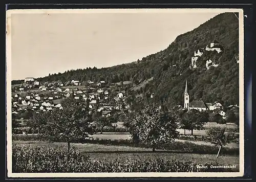 AK Vaduz, Teilansicht der Stadt im Bergpanorama