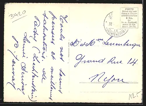 AK Vaduz, Aussicht auf die Kirche