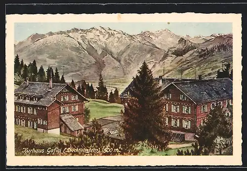 AK Gaflei, Kurhaus Gaflei vor Bergpanorama