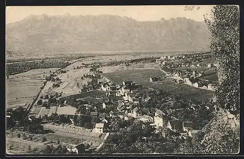 AK Vaduz, Teilansicht vor den Schweizer Bergen