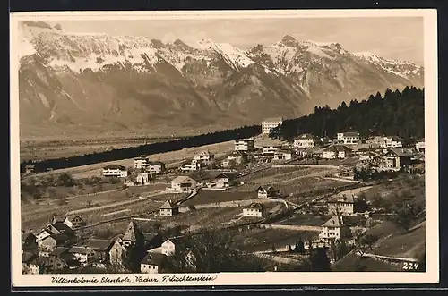 AK Vaduz, Villenkolonie Ebenholz gegen Bergkette