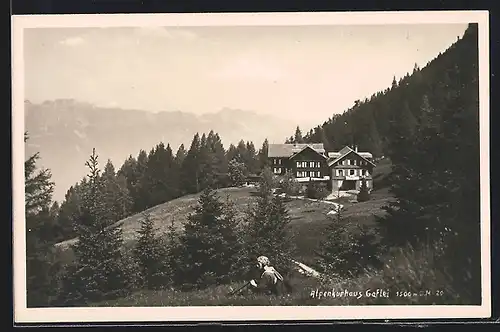 AK Gaflei, Alpenkurhaus im Bergidyll