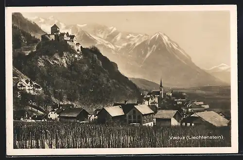 AK Vaduz, Gesamtansicht mit Schloss Vaduz