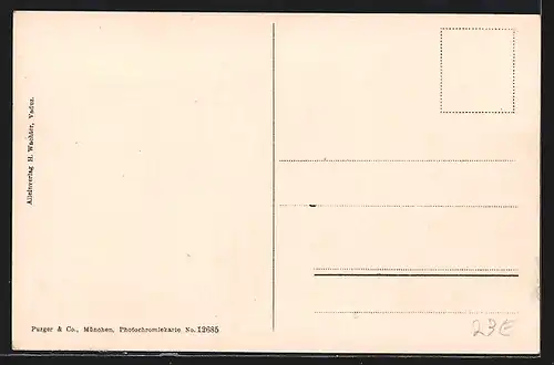 AK Vaduz, Blick auf das Bergschloss, über der Stadt thronend