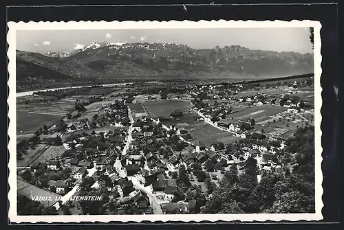AK Vaduz, Ortsansicht aus der Vogelschau