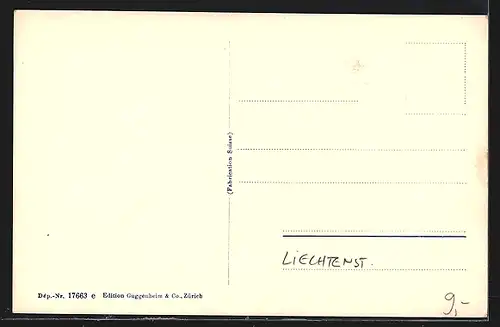 AK Schaan, Generalansicht gegen Bergpanorama