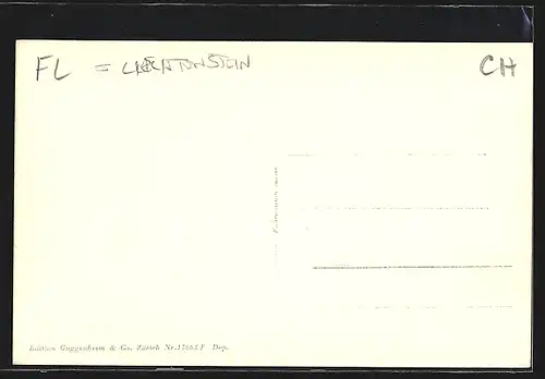 AK Schaan, Ortsansicht gegen Bergpanorama