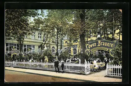 AK Berlin-Tiergarten, Löwen-Brauerei, Gartenterrasse