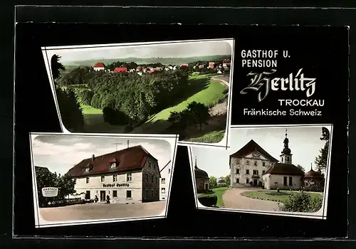 AK Trockau /Fränkische Schweiz, Gashtof und Pension Herlitz, Inh. Georg Herlitz