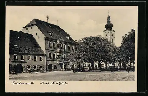 AK Tirschenreuth, Strassenpartie am Oberen Marktplatz