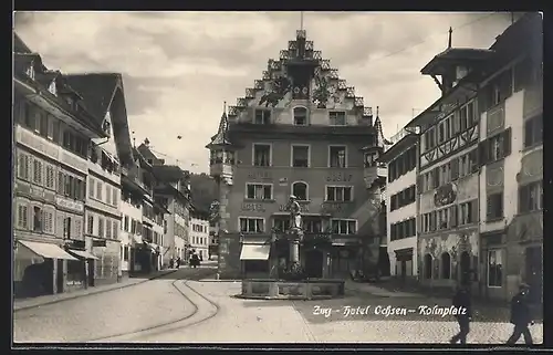 AK Zug, Kolinplatz mit Hotel Ochsen
