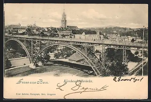 AK Bern, Blick zur Kirchenfeldbrücke