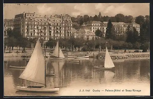 AK Ouchy, Palace Hôtel et Beau Rivage, Segelboote