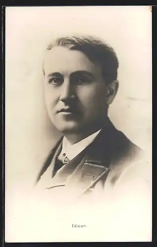 AK Portrait des Erfinders Thomas Edison