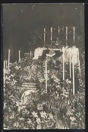 AK Prinzregent Luitpold des Königreiches Bayern im offenen Sarg