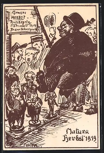 AK Absolvia Matura Herbst 1919, Grosses Herbst-Preiskegeln