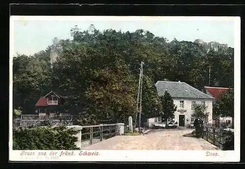 AK Doos /Fränk. Schweiz, Strassenpartie mit Gasthaus