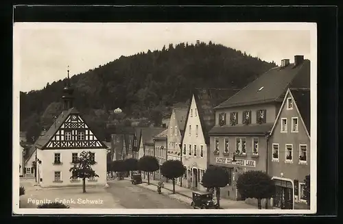 AK Pegnitz, Strassenpartie mit Gasthaus Zum weissen Lamm