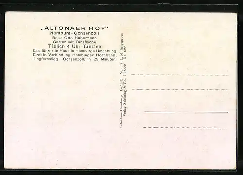 AK Hamburg-Ochsenzoll, Fliegeraufnahme vom Gasthaus Altonaer Hof